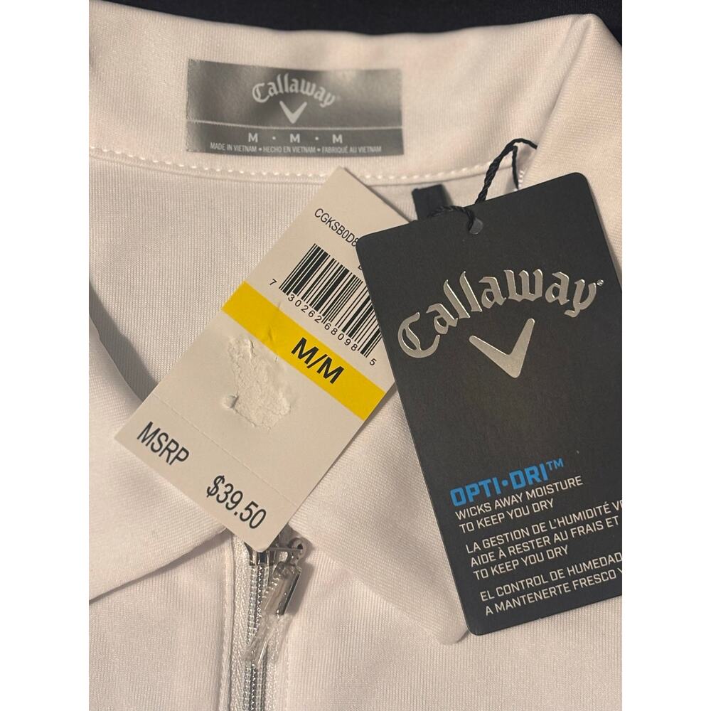 Callaway Opti-Dri Women’s Med Brilliant White Sleeveless Polo Shirt NWTs - Picture 5 of 5